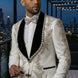 Diamond Empyrean - White Jacquard & Heavy Crystal 3-Piece Tuxedo