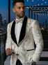 Diamond Empyrean - White Jacquard & Heavy Crystal 3-Piece Tuxedo