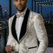 Diamond Empyrean - White Jacquard & Heavy Crystal 3-Piece Tuxedo