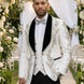 Diamond Empyrean - White Jacquard & Heavy Crystal 3-Piece Tuxedo