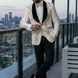 Diamond Empyrean - White Jacquard & Heavy Crystal 3-Piece Tuxedo