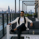 Diamond Empyrean - White Jacquard & Heavy Crystal 3-Piece Tuxedo