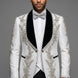 Diamond Empyrean - White Jacquard & Heavy Crystal 3-Piece Tuxedo