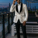 Diamond Empyrean - White Jacquard & Heavy Crystal 3-Piece Tuxedo