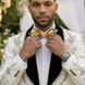 Diamond Empyrean - White Jacquard & Heavy Crystal 3-Piece Tuxedo