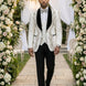 Diamond Empyrean - White Jacquard & Heavy Crystal 3-Piece Tuxedo