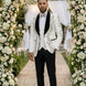 Diamond Empyrean - White Jacquard & Heavy Crystal 3-Piece Tuxedo