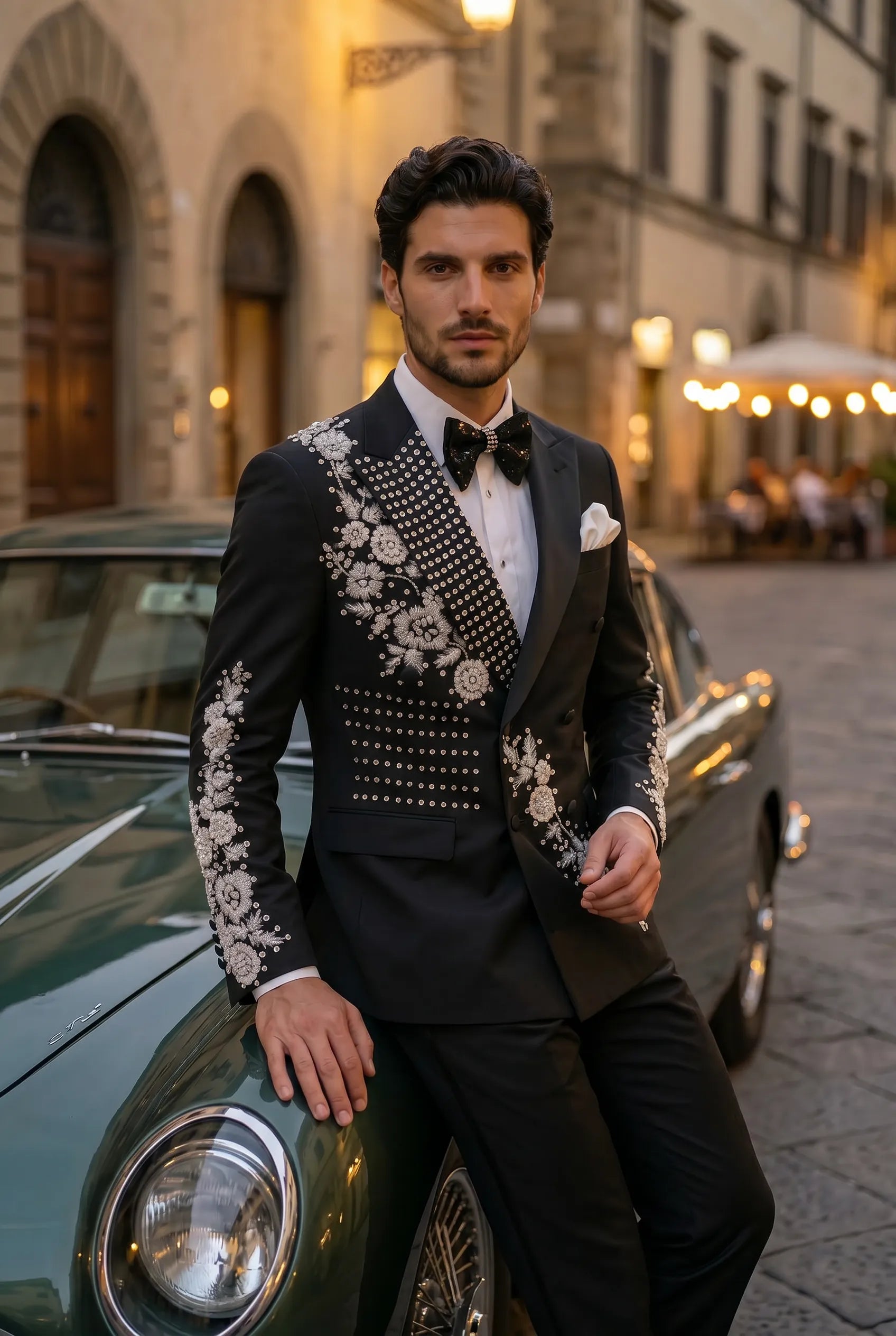 Argentum Sovereign - Silver Crystal Double-Breasted Tuxedo