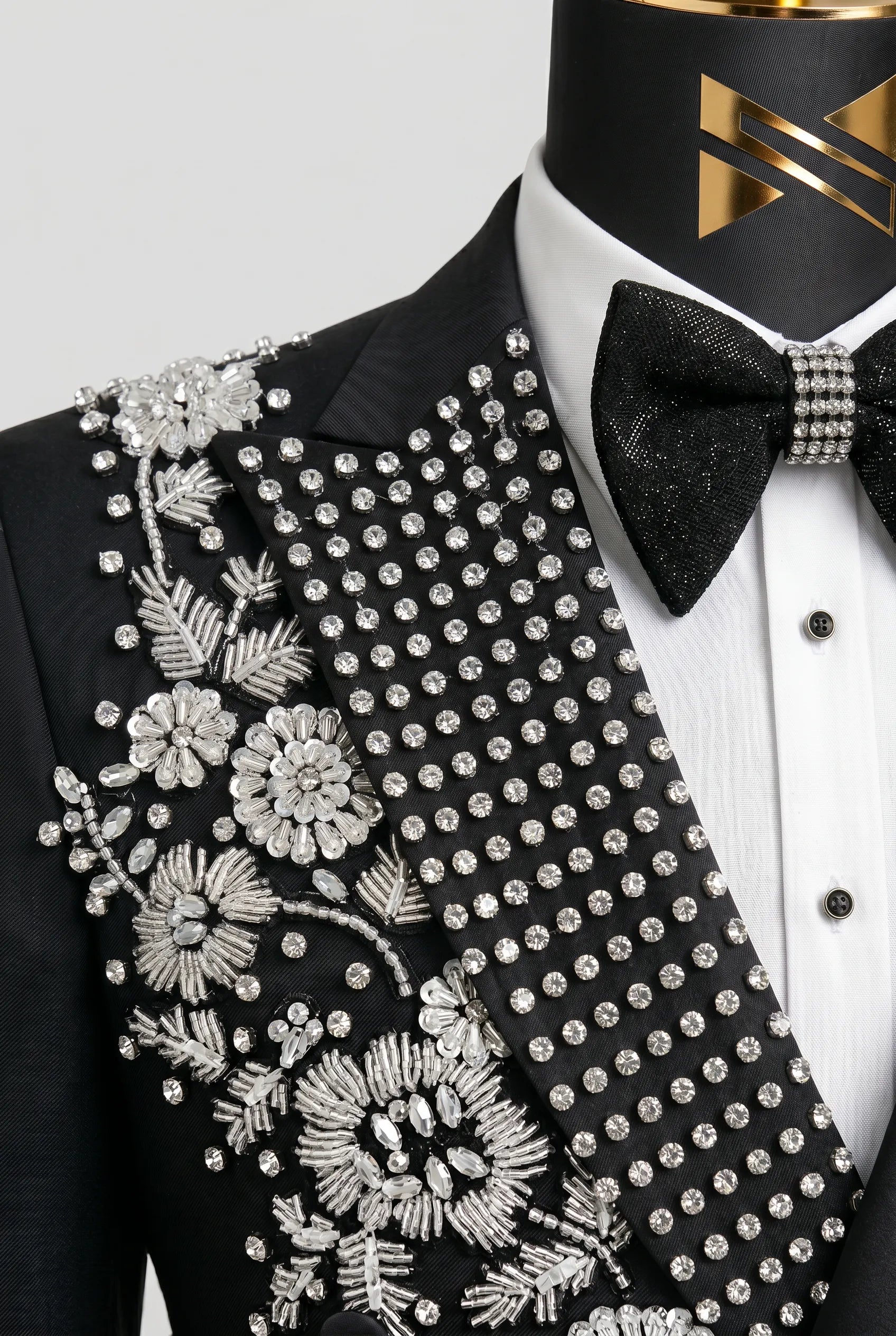 Argentum Sovereign - Silver Crystal Double-Breasted Tuxedo