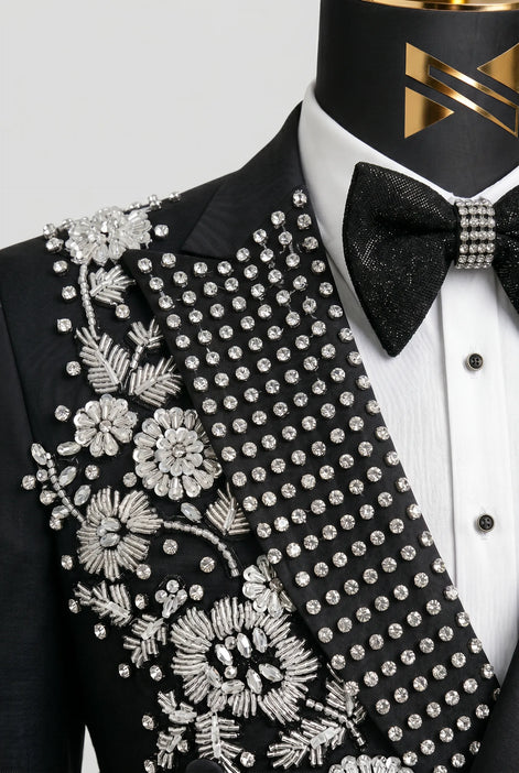 Argentum Sovereign - Silver Crystal Double-Breasted Tuxedo
