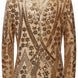 Back view of The Solar Flare gold sequin dinner jacket with structured fit