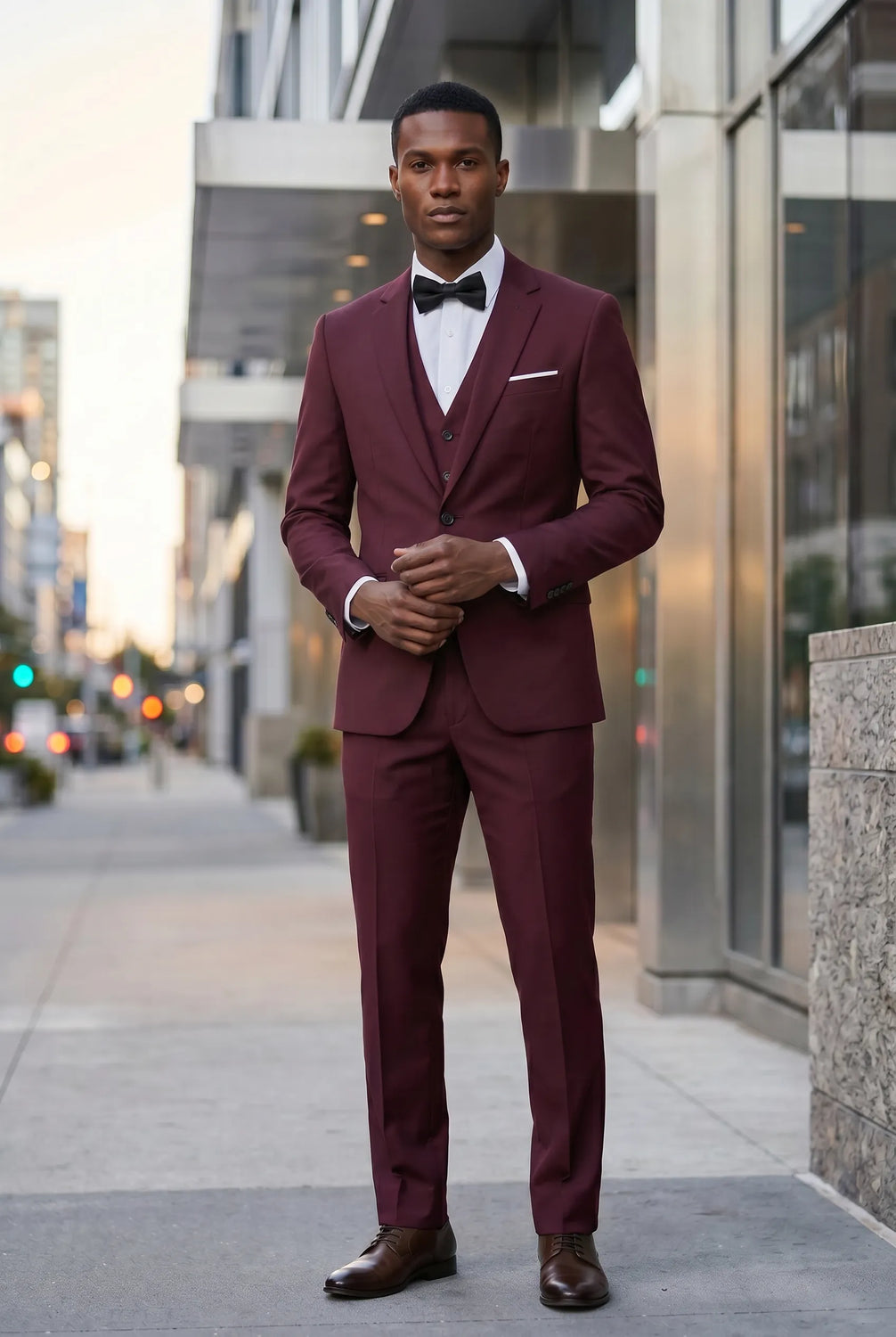 Bordeaux Citadel - Burgundy Essential 3-Piece Suit