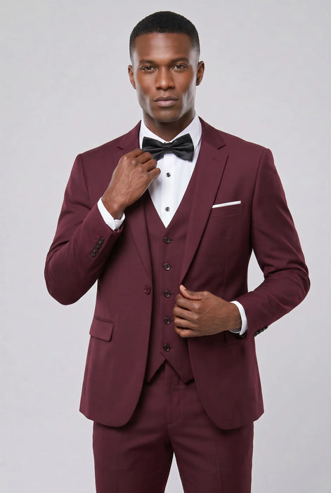 Bordeaux Citadel - Burgundy Essential 3-Piece Suit