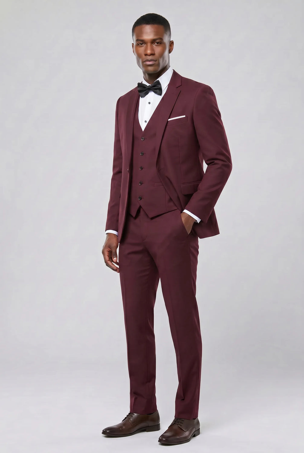 Bordeaux Citadel - Burgundy Essential 3-Piece Suit