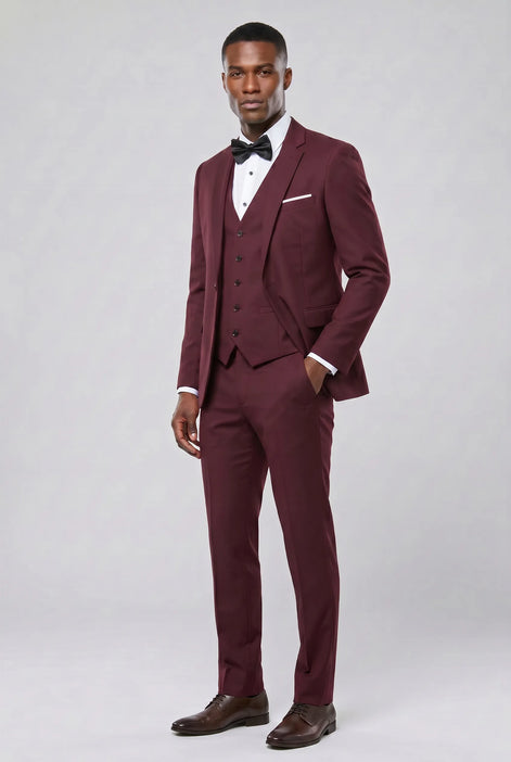 Bordeaux Citadel - Burgundy Essential 3-Piece Suit