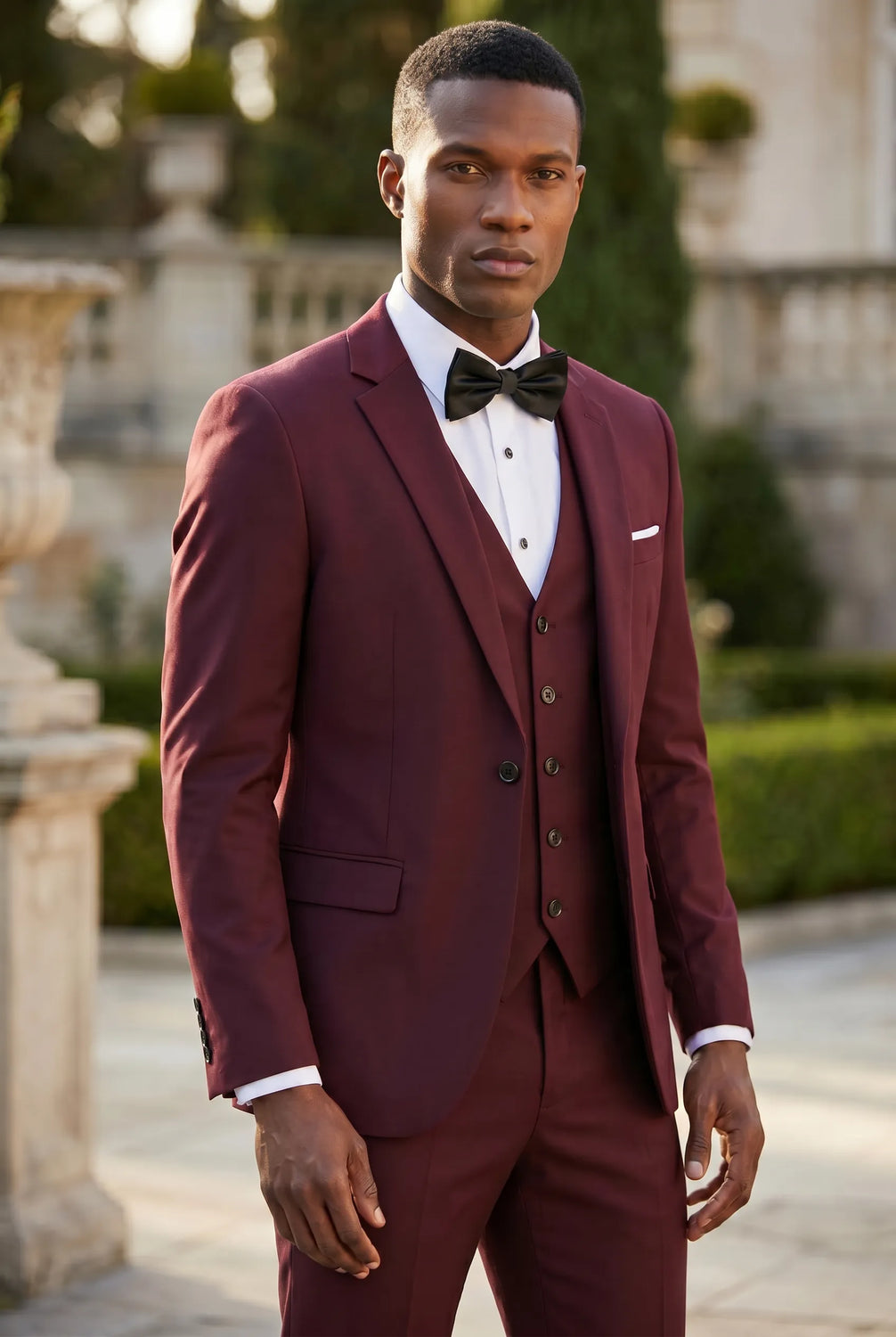 Bordeaux Citadel - Burgundy Essential 3-Piece Suit