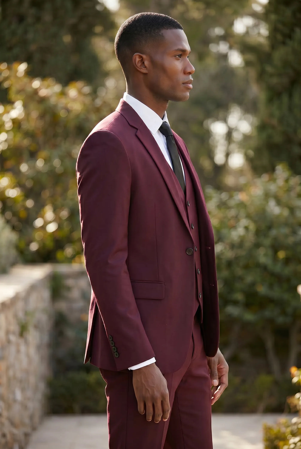 Bordeaux Citadel - Burgundy Essential 3-Piece Suit