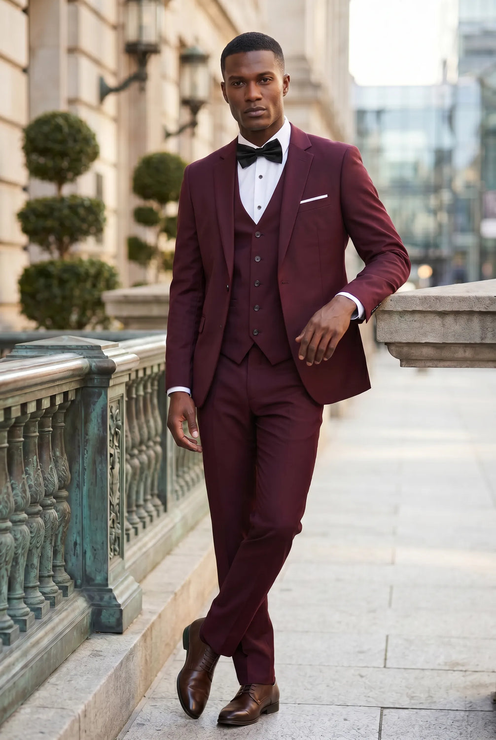 Bordeaux Citadel - Burgundy Essential 3-Piece Suit