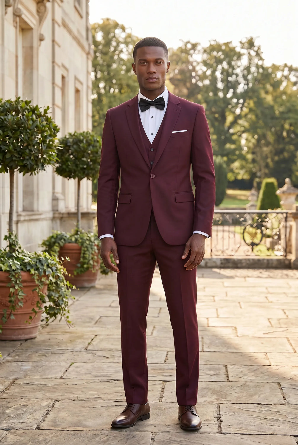 Bordeaux Citadel - Burgundy Essential 3-Piece Suit