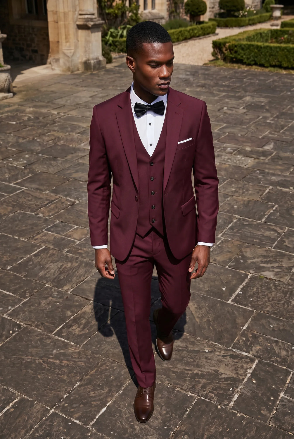 Bordeaux Citadel - Burgundy Essential 3-Piece Suit