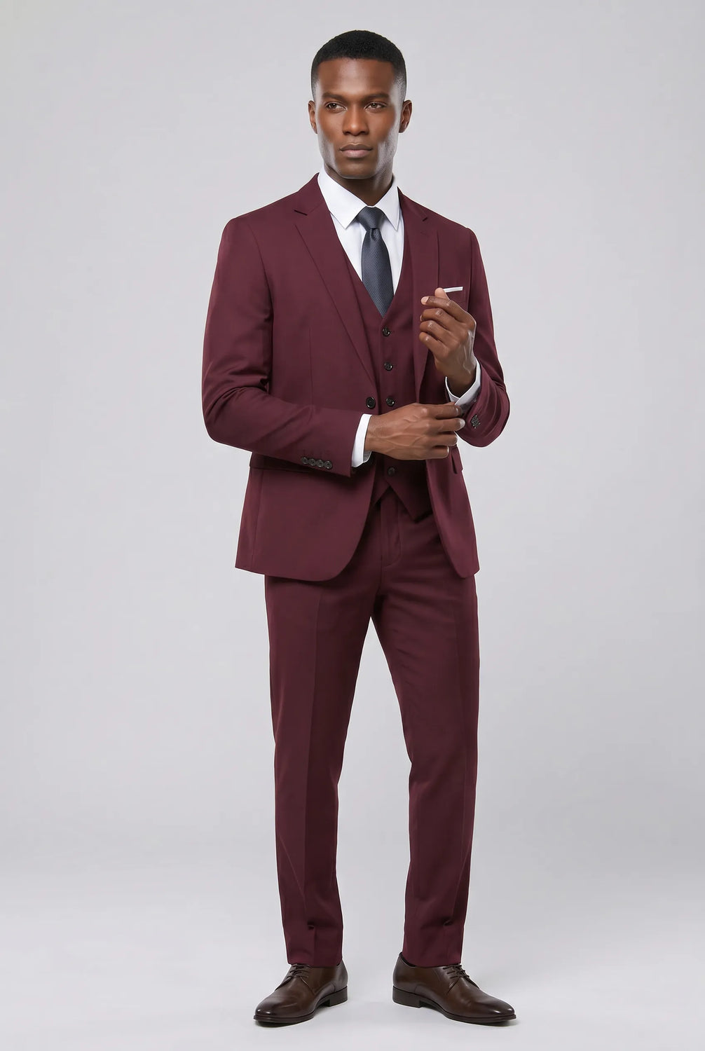 Bordeaux Citadel - Burgundy Essential 3-Piece Suit