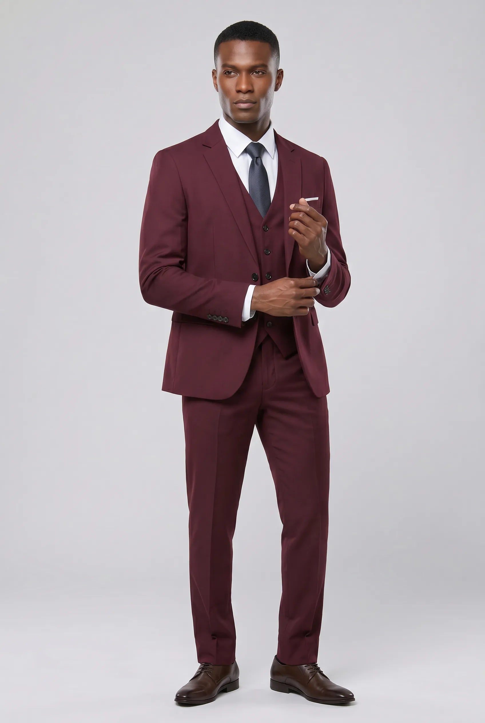 Bordeaux Citadel - Burgundy Essential 3-Piece Suit