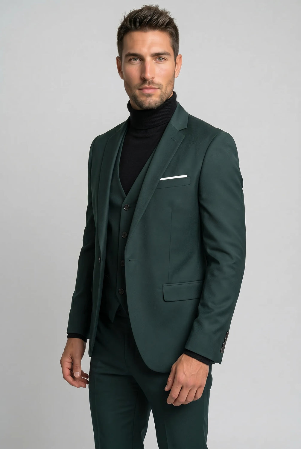 Verdant Citadel - Dark Green Essential 3-Piece Suit