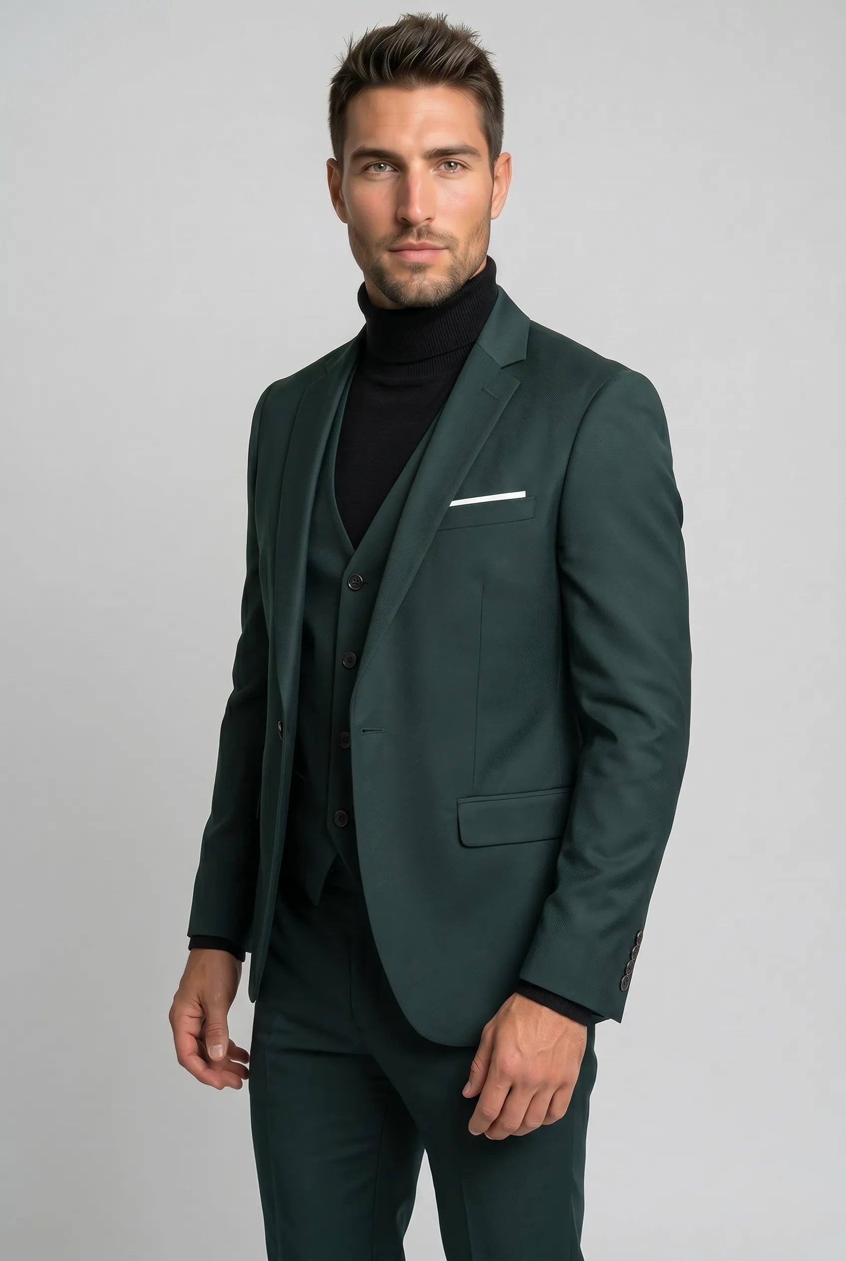 Verdant Citadel - Dark Green Essential 3-Piece Suit