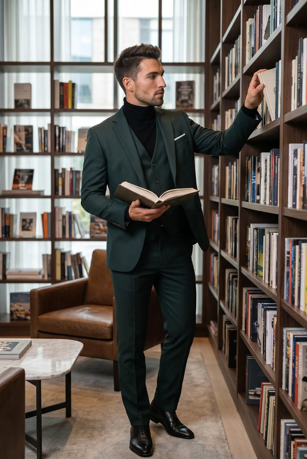 Verdant Citadel - Dark Green Essential 3-Piece Suit