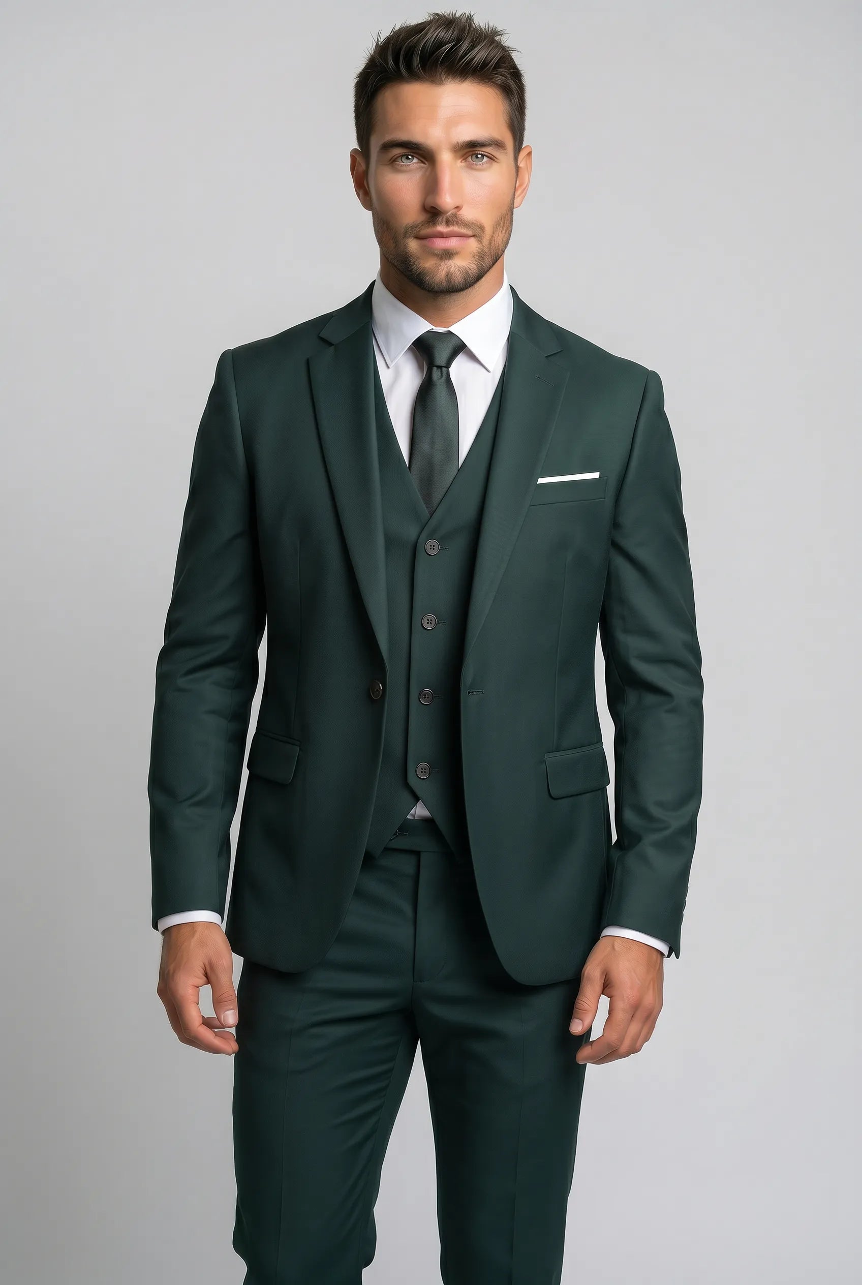 Verdant Citadel - Dark Green Essential 3-Piece Suit