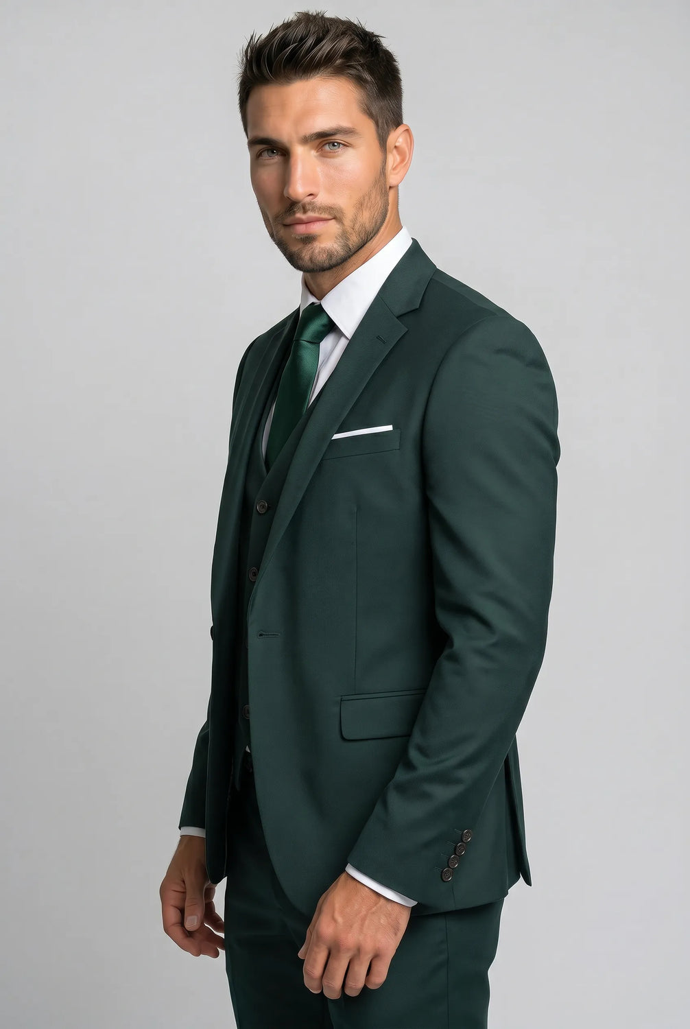 Verdant Citadel - Dark Green Essential 3-Piece Suit