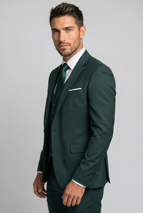 Verdant Citadel - Dark Green Essential 3-Piece Suit