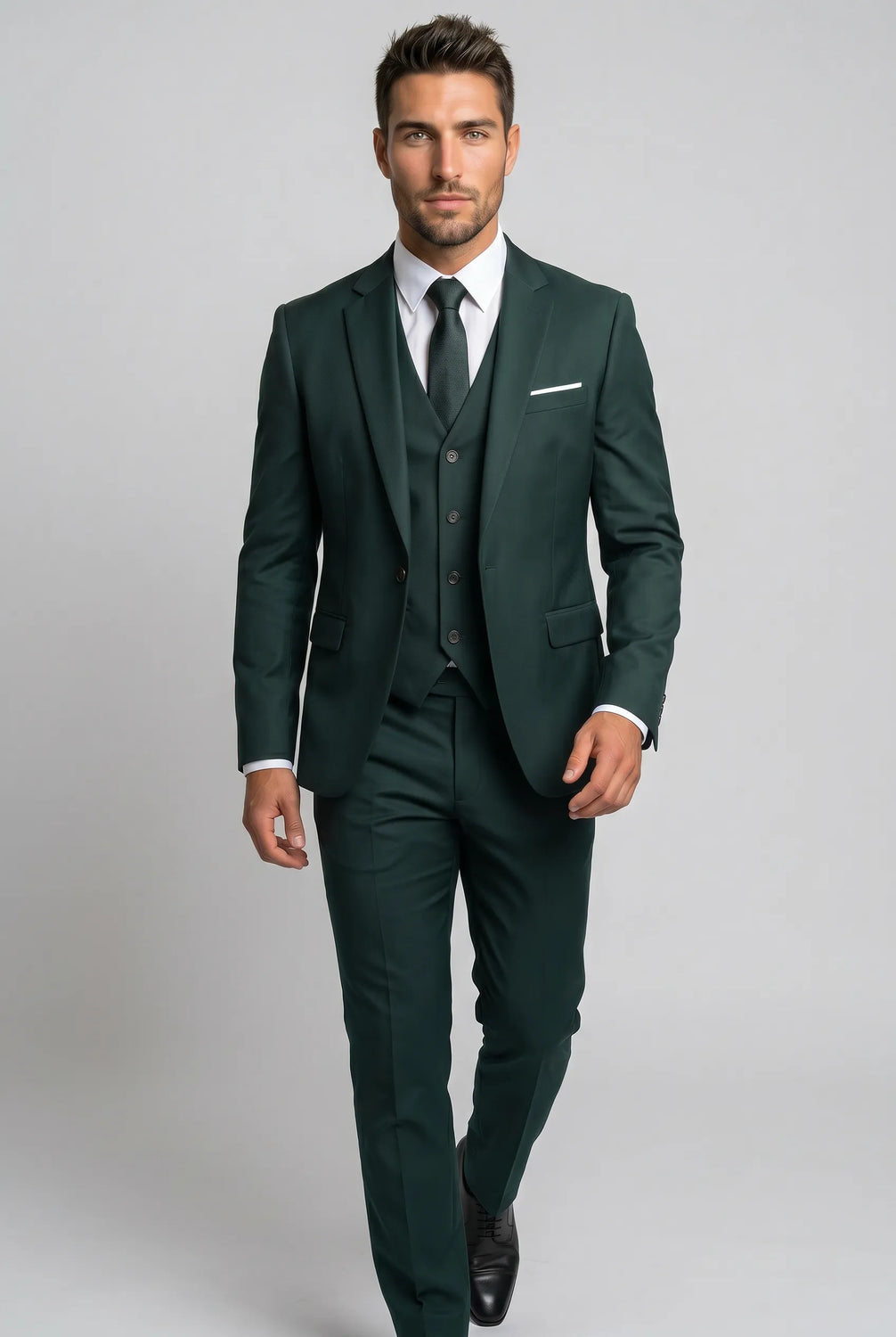 Verdant Citadel - Dark Green Essential 3-Piece Suit