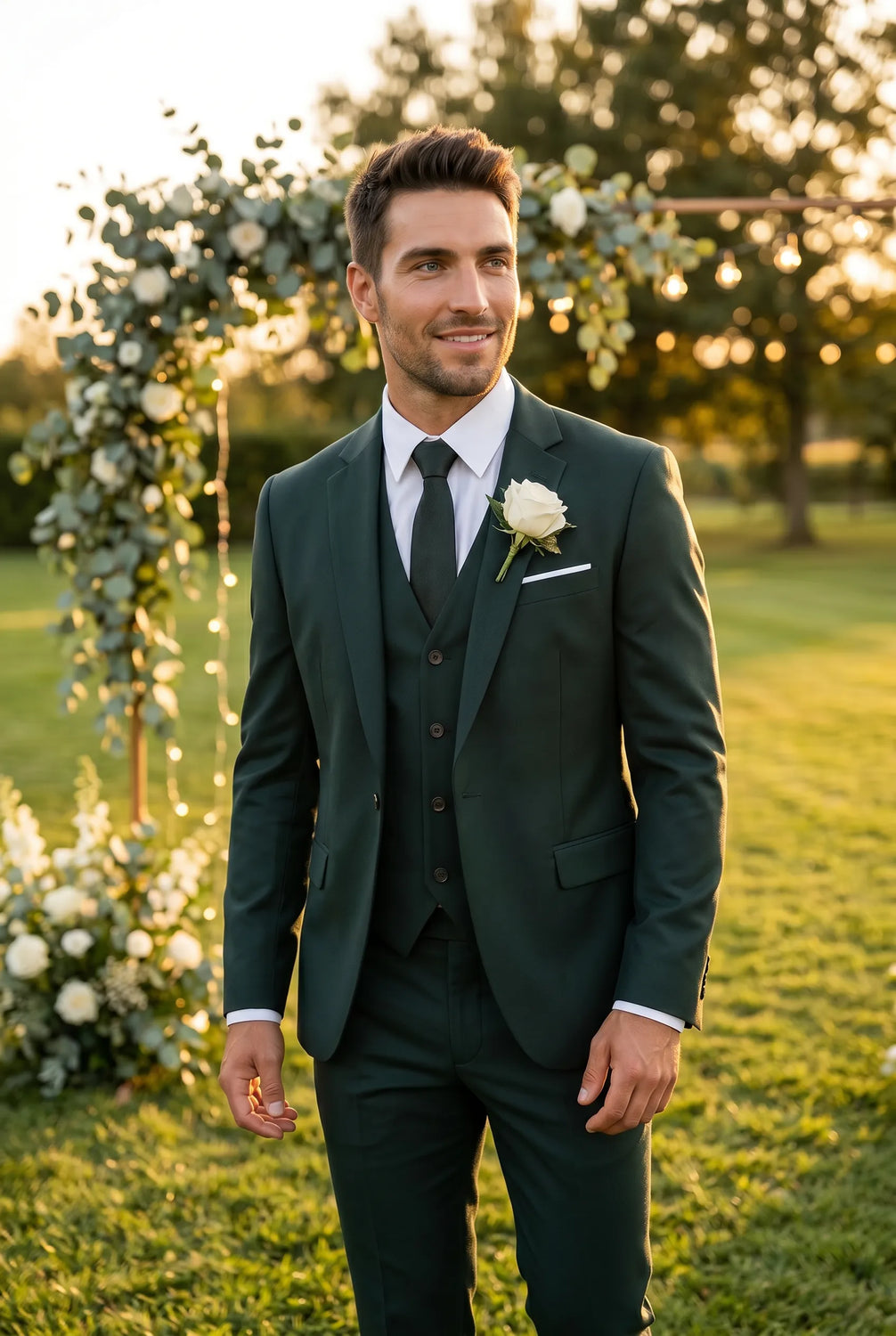 Verdant Citadel - Dark Green Essential 3-Piece Suit