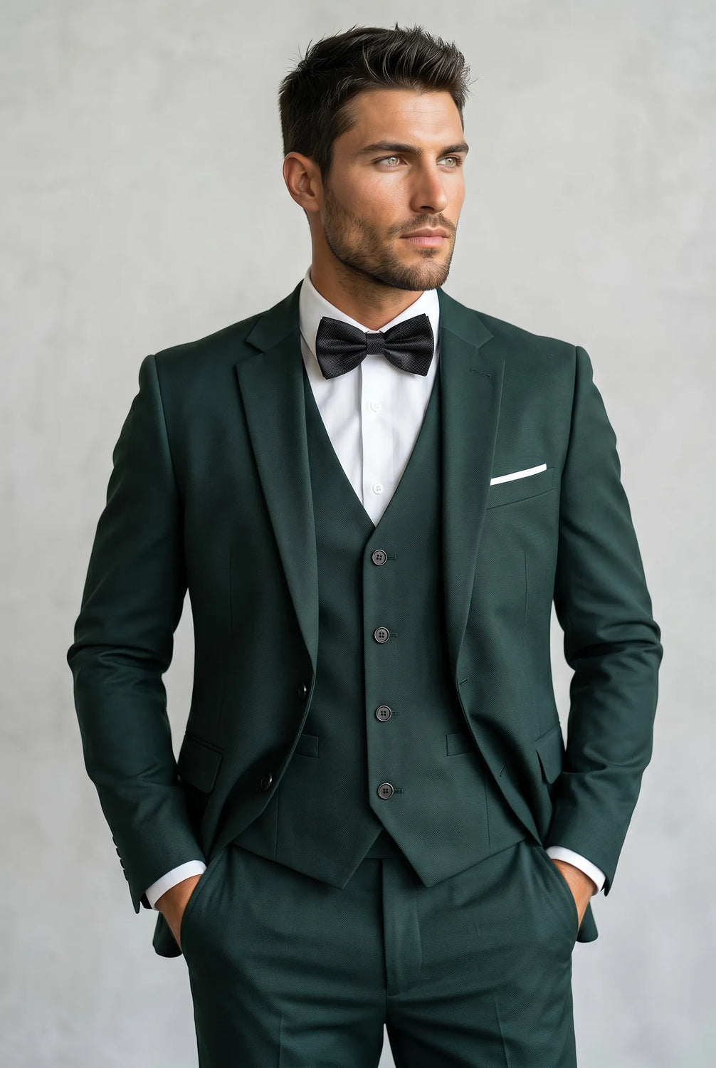 Verdant Citadel - Dark Green Essential 3-Piece Suit