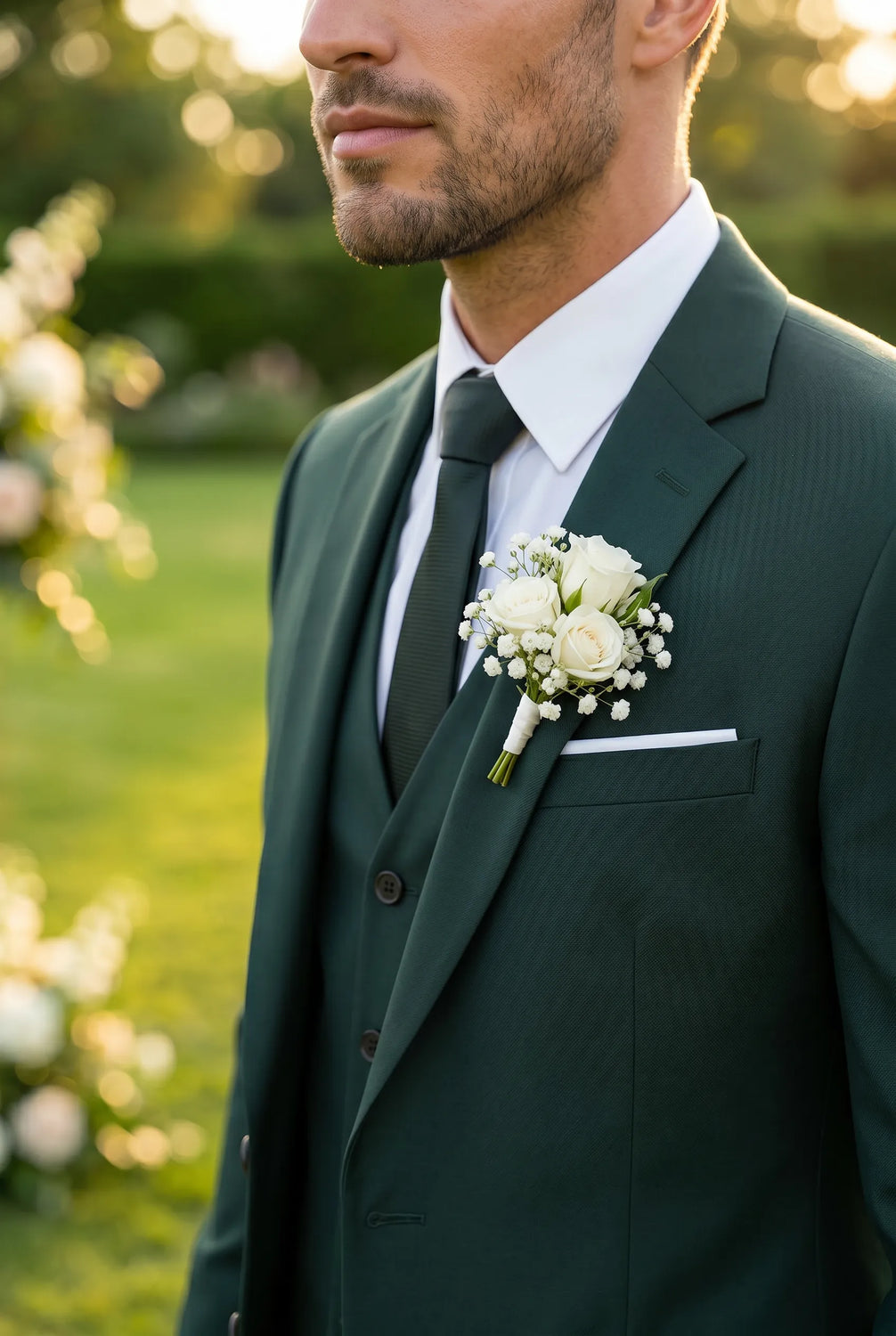 Verdant Citadel - Dark Green Essential 3-Piece Suit