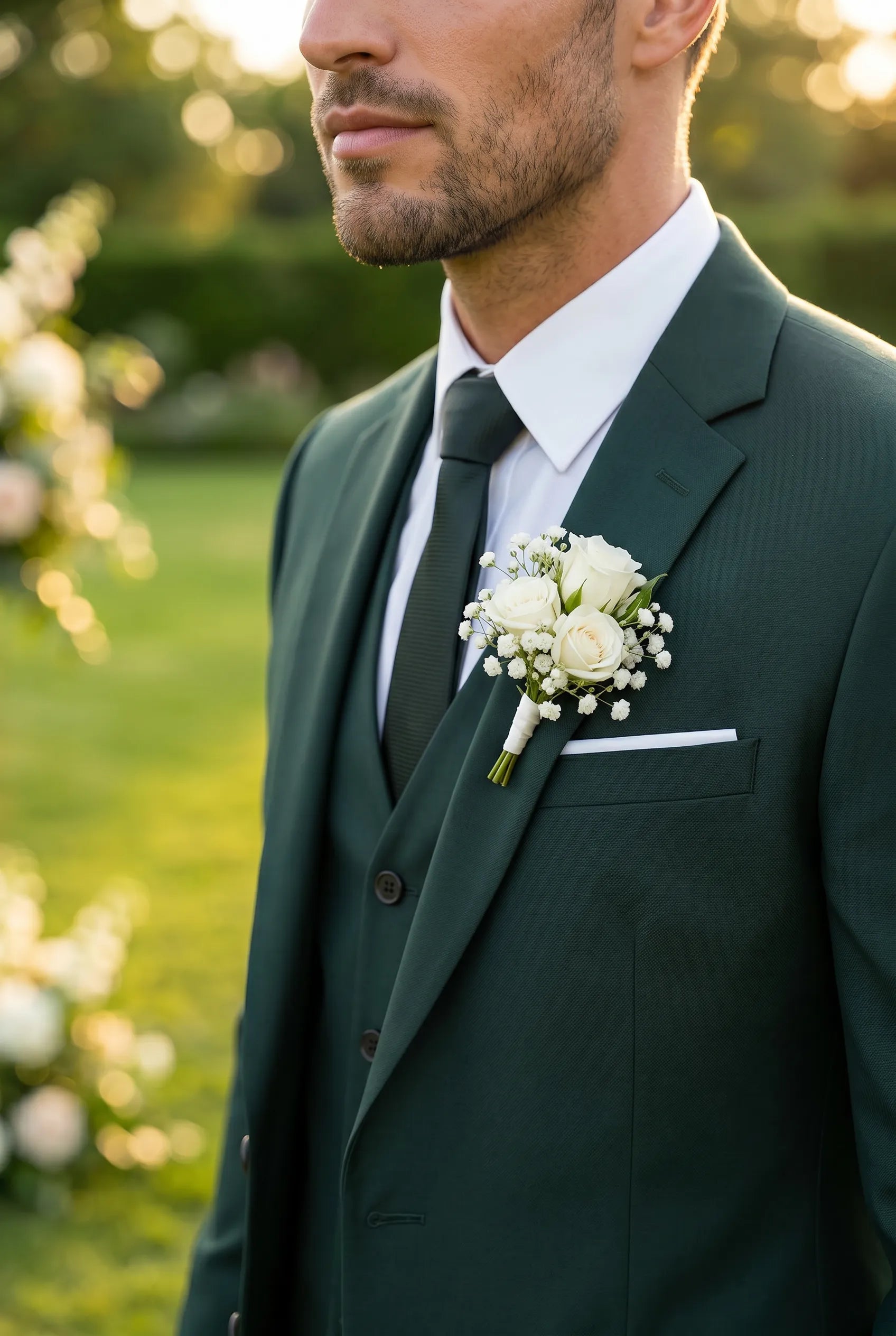 Verdant Citadel - Dark Green Essential 3-Piece Suit