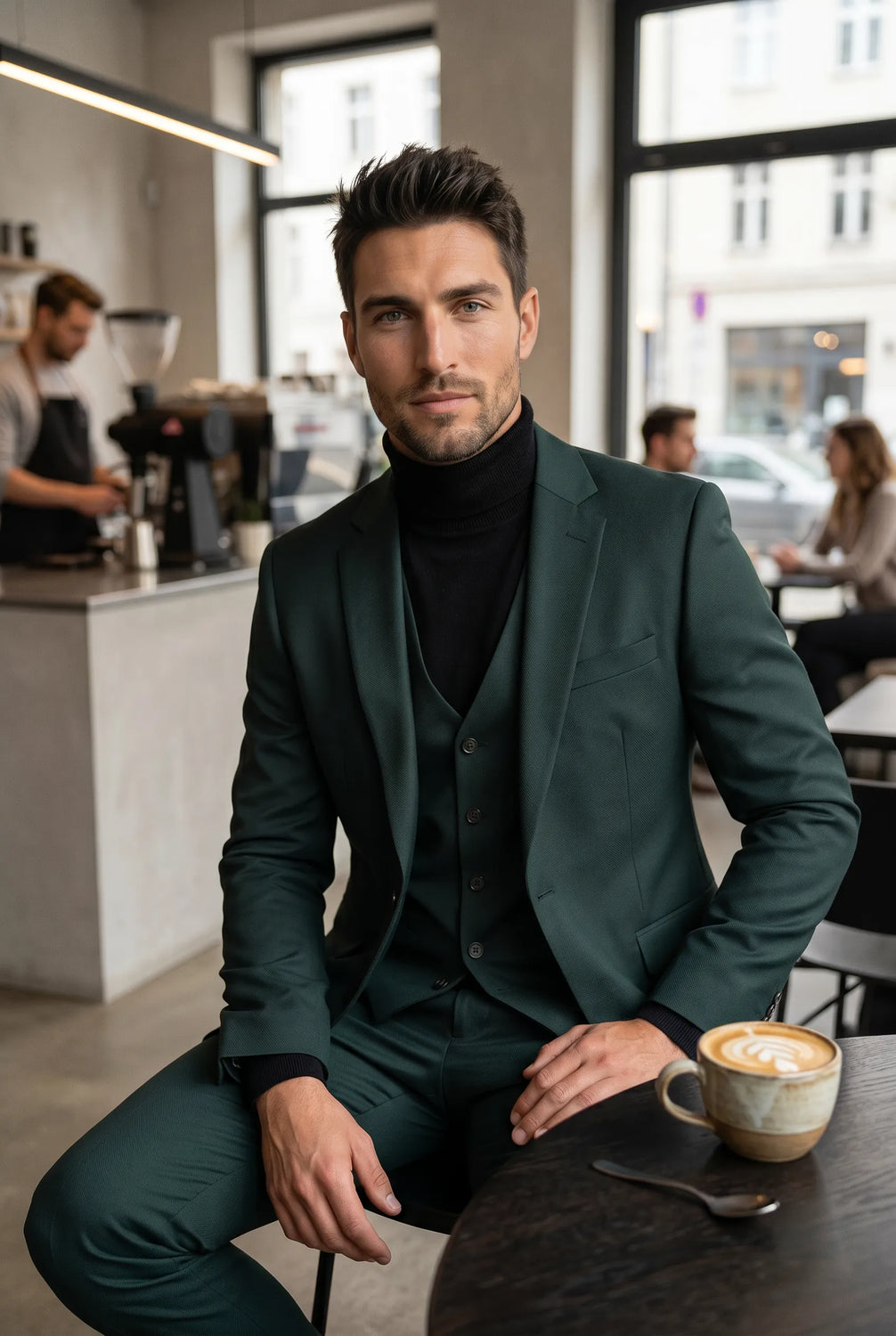 Verdant Citadel - Dark Green Essential 3-Piece Suit
