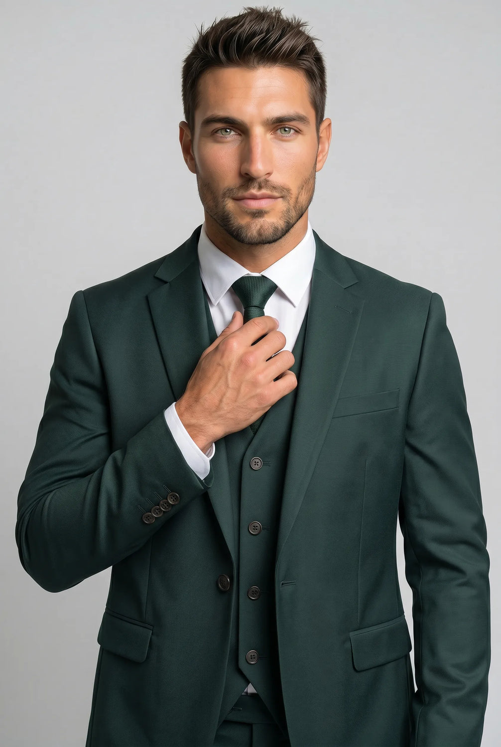 Verdant Citadel - Dark Green Essential 3-Piece Suit