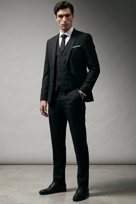 Nero Citadel - Midnight Black Essential 3-Piece Suit