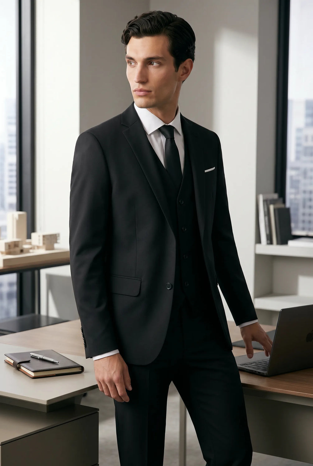 Nero Citadel - Midnight Black Essential 3-Piece Suit