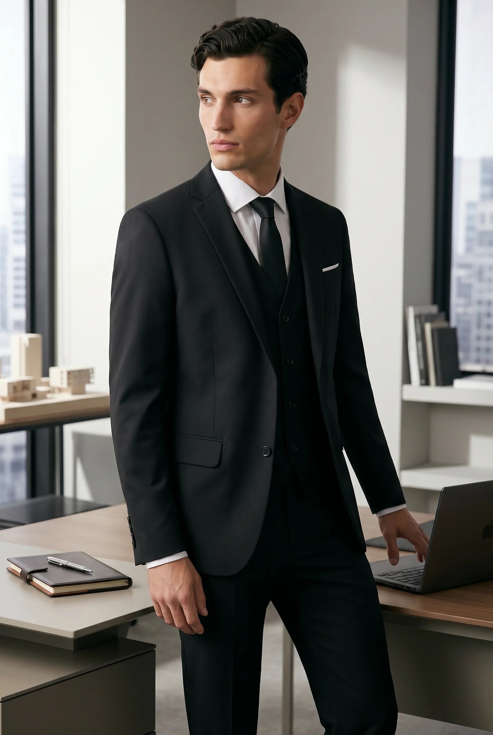 Nero Citadel - Midnight Black Essential 3-Piece Suit