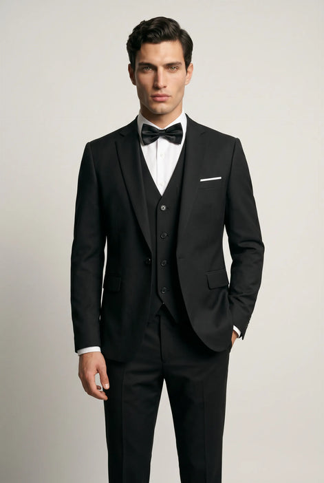 Nero Citadel - Midnight Black Essential 3-Piece Suit