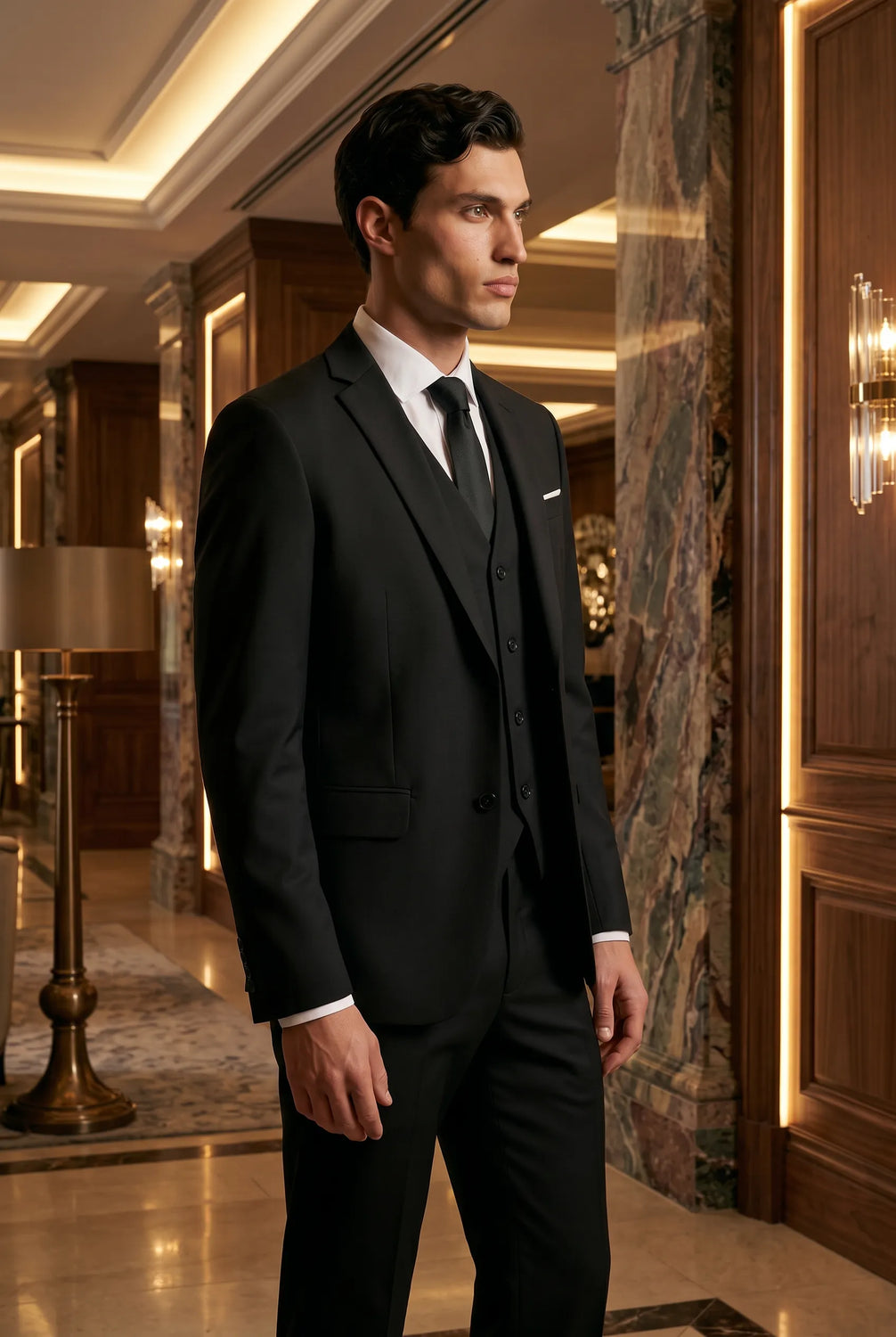 Nero Citadel - Midnight Black Essential 3-Piece Suit