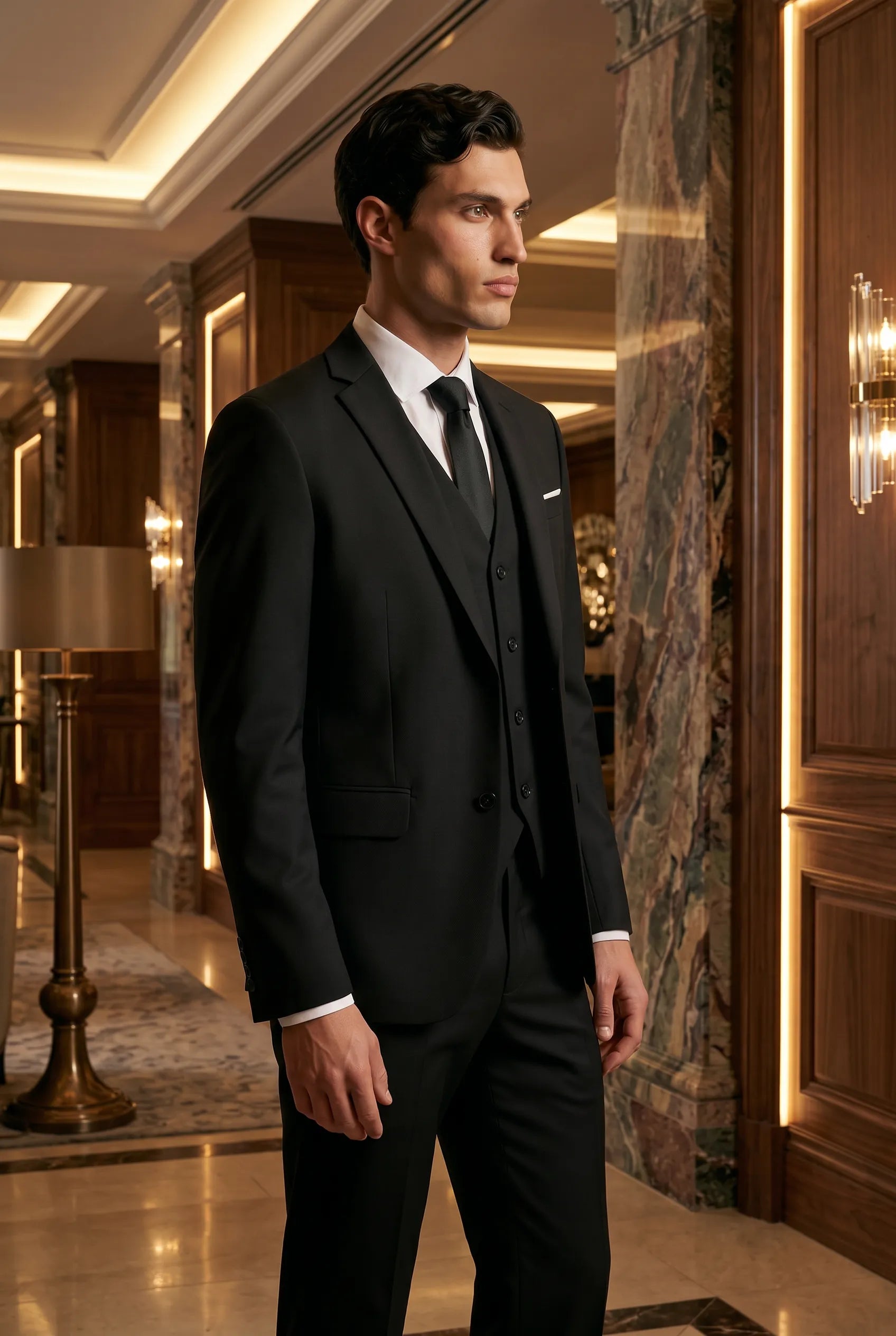 Nero Citadel - Midnight Black Essential 3-Piece Suit