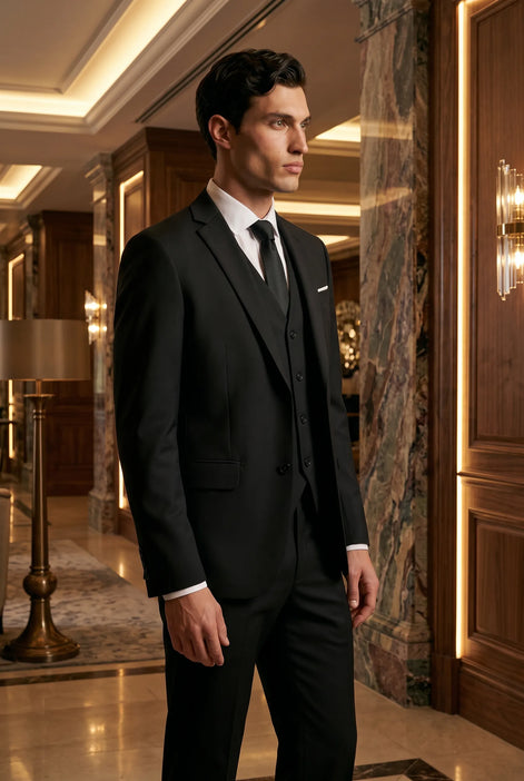 Nero Citadel - Midnight Black Essential 3-Piece Suit