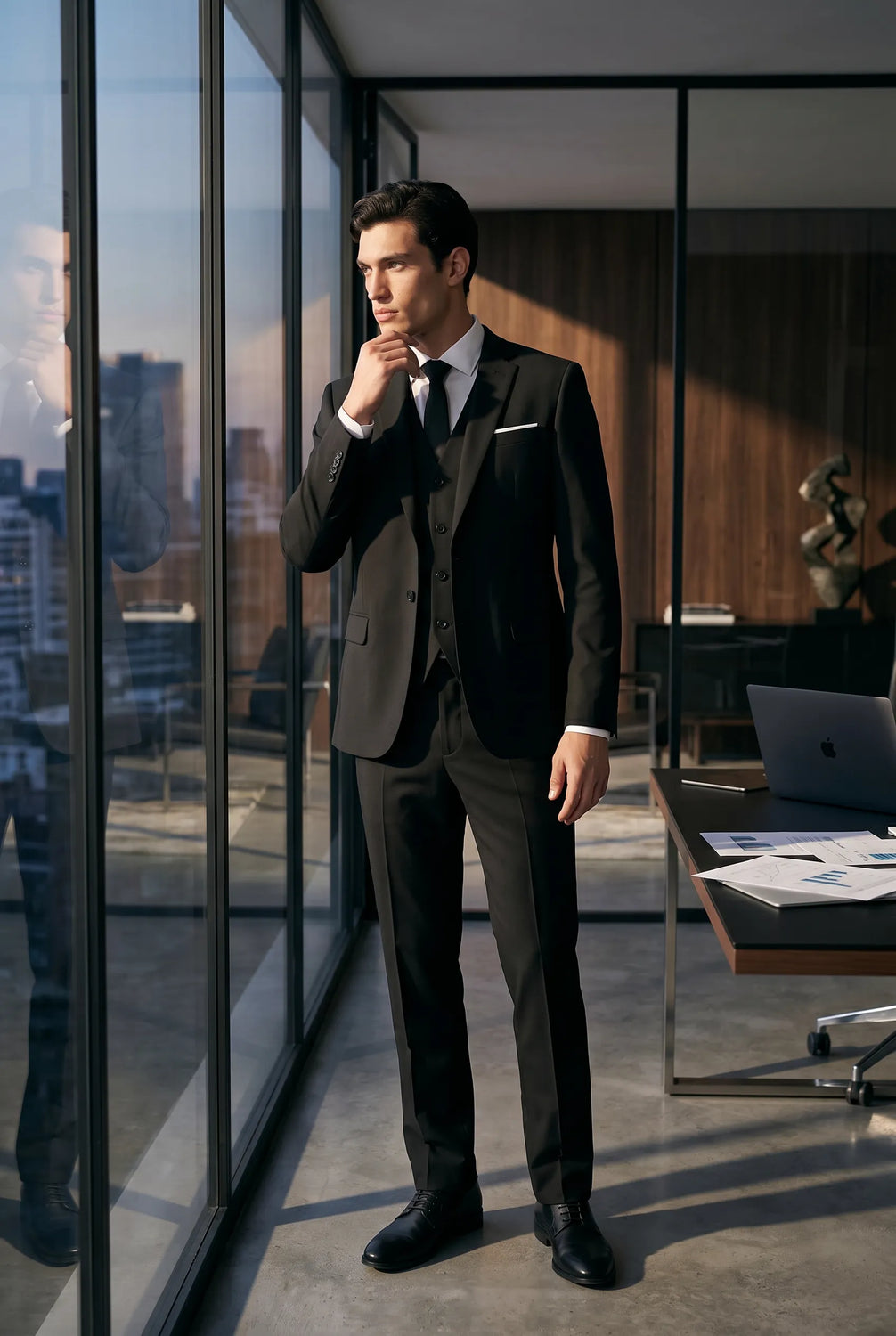 Nero Citadel - Midnight Black Essential 3-Piece Suit