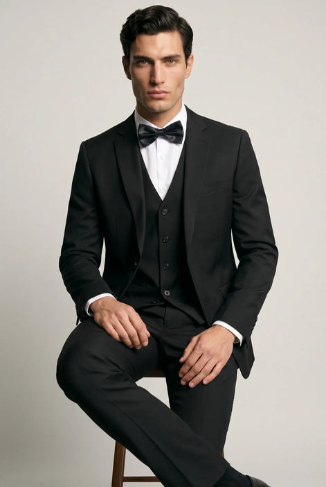 Nero Citadel - Midnight Black Essential 3-Piece Suit
