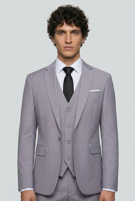 Slate Citadel - Light Grey Essential 3-Piece Suit