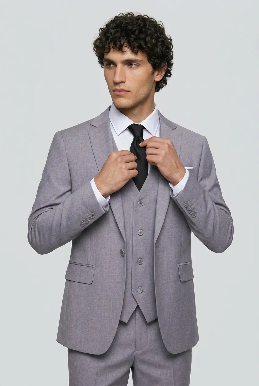 Slate Citadel - Light Grey Essential 3-Piece Suit